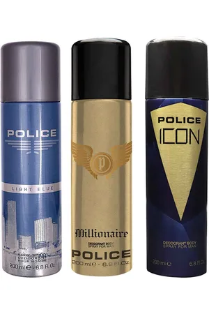 Police Men Set of 3 Deodorants - Light Blue + Millionaire + Icon - 200ml each