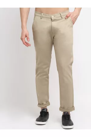 Rodamo Men Khaki Slim Fit Regular Trousers