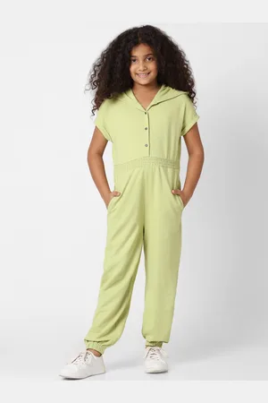 ONLY Girls Solid Hooded Basic Jumpsuit