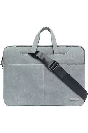 PROBUS Unisex Silver-Toned & Black PU Laptop Bag