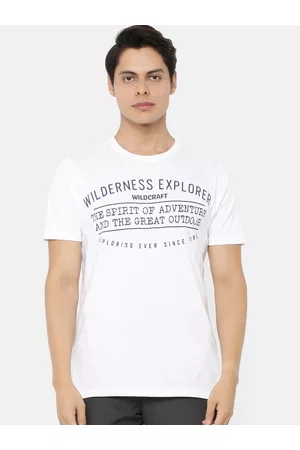 Wildcraft Men White Typography Printed T-shirt