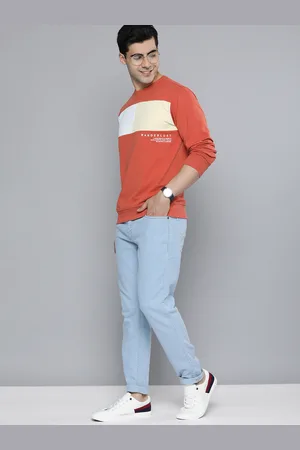 Mast & Harbour Men Colourblocked Pure Cotton Pullover Sweatshirt