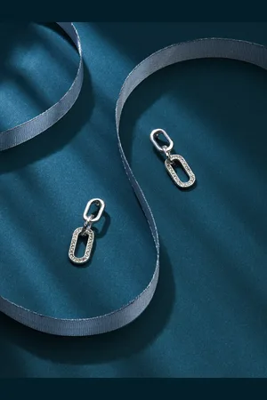 Accessorize Women Silver-Toned Circular Drop Earrings