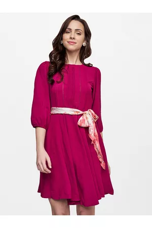 AND Magenta A-Line Mini Dress