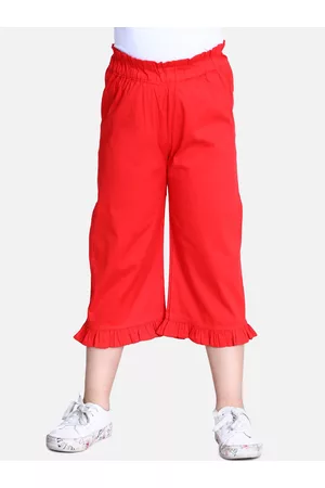 Cutiekins Girls Red Solid Capris
