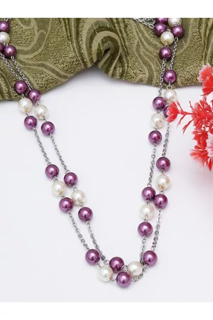 karatcart Purple & White Necklace
