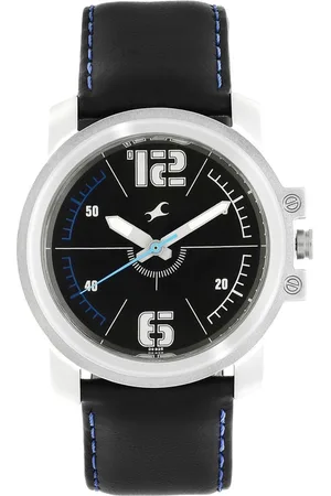 Fastrack Men Black Leather Analogue Watch 3039SL09