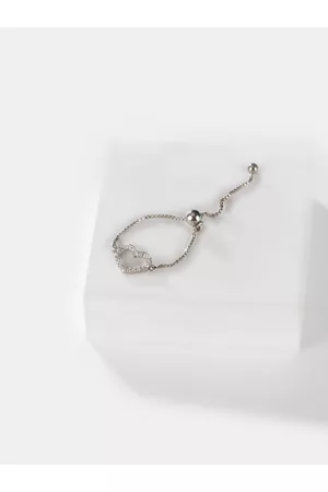 SHAYA COSA NOSTRAA Women 925 Sterling Silver Stone Studded Heart Shaped Finger Ring