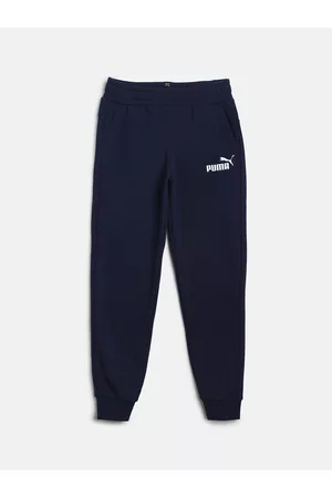 PUMA Boys Navy Blue Solid Slim-Fit ESS Sustainable Joggers