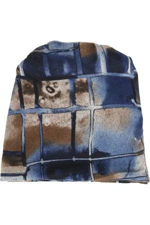 iSWEVEN Unisex Beige & Blue Printed Beanie
