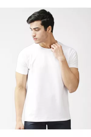 EPPE Men White Solid Dry-Fit Sports T-shirt