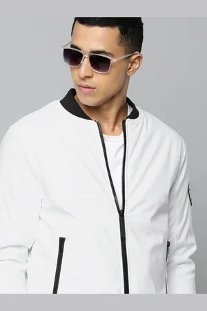 Flying Machine Men White Bomber Jacket