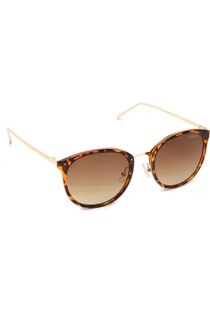 Roadies Unisex Brown Lens & Gold-Toned Round Sunglasses with UV Protected Lens RD-219-C1