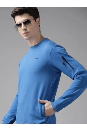 Park Avenue Men Solid Sweatshirt