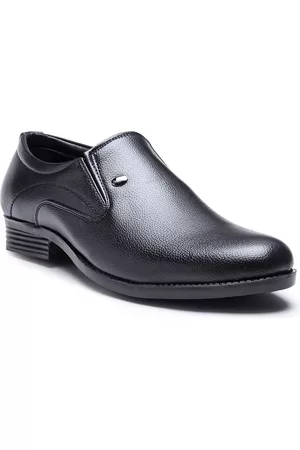 ACTION Men Black Solid Formal Slip-Ons
