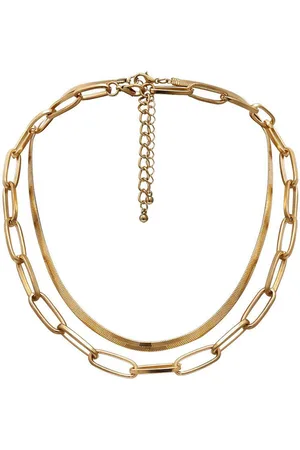 Yellow Chimes Women 2 Layer Gold Plated Chain Necklace