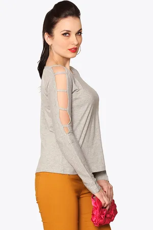 Miss Chase Women Grey Melange Top