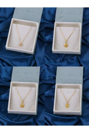 Brandsoon Women Brass Gold-Plated Set of 4 Chain with Pendant