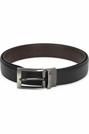 thickskin Men Black Textured PU Reversible Formal Belt