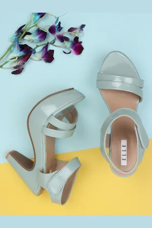 Elle Green Striped Block Sandals