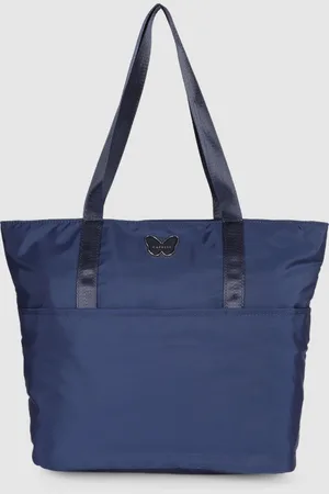 Caprese Navy Blue Solid Tote Bag