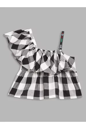 Elle Multicoloured Checked Peplum Top