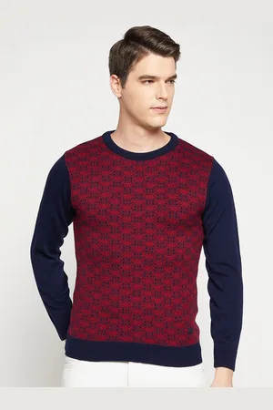 Duke Men Red & Navy Blue Pullover