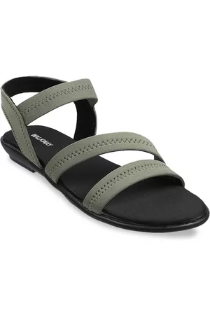 Metro Women Green Open Toe Flats