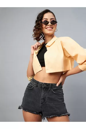 Chimpaaanzee Women Yellow Relaxed Casual Shirt