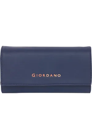 Giordano Women Navy Blue Solid PU Two Fold Wallet