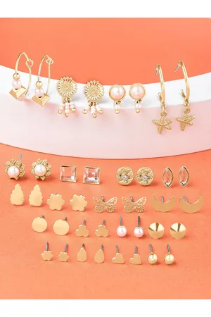 Ami Gold-Plated Set of 20 Contemporary Hoop Earrings