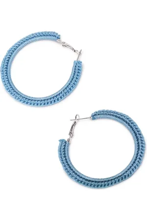 Forever 21 Blue Circular Hoop Earrings