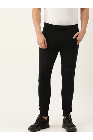 The Indian Garage Co Men Black Solid Pleated Detail Joggers