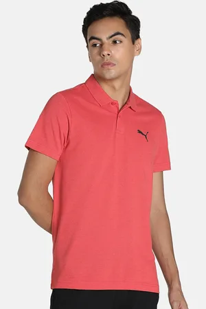 PUMA Men Red Polo Collar Slim Fit T-shirt