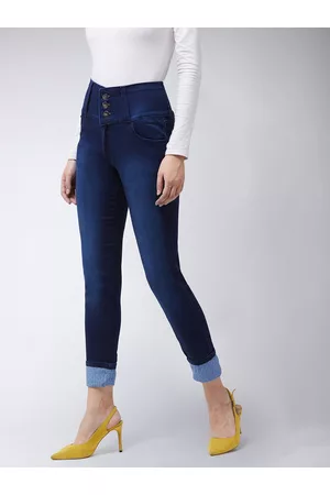 Miss Chase Women Navy Blue Skinny Fit High-Rise Clean Look Jeans
