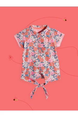 Ralph Lauren U.S.Polo Assn. Kids Girls Multicoloured Floral Print Pure Cotton Shirt Style Top