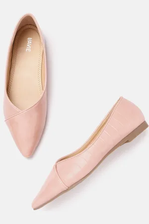 LAVIE Women Peach-Coloured Croc Textured Ballerinas