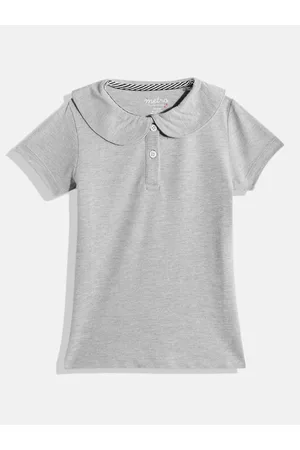 METRO KIDS COMPANY Girls Grey Polo Collar T-shirt