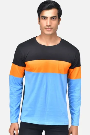 The Dry State Men Black Colourblocked Round Neck T-shirt