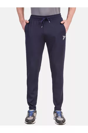 FITINC Men Navy Blue Solid Slim-Fit Antimicrobial Track Pants