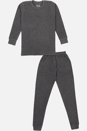 BodyCare Kids Grey Melange Solid Thermal Set