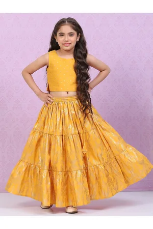 Buy BIBA GIRLS Solid Polyester Regular Fit Girls Lehenga Choli Set |  Shoppers Stop