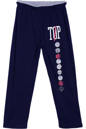 Sweet Angel Boys Navy Blue & White Printed Track Pant