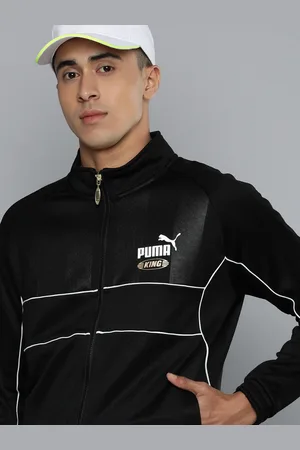 PUMA Men Black White Brand Logo Regular Fit Sporty Jacket