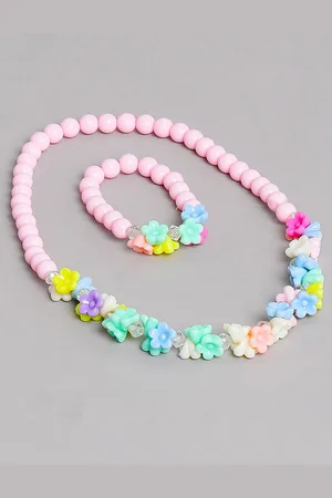 EL REGALO Girls Floral Beaded Jewellery Set