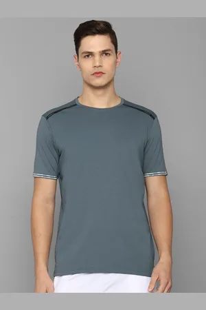 Louis Philippe Men Grey Raw Edge Slim Fit T-shirt