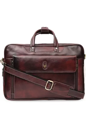 WildHorn Men Maroon Textured Laptop Bag