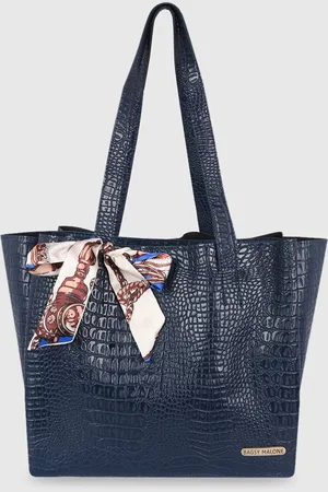 Bagsy Malone Animal Textured PU Structured Tote Bag with Bow Detail