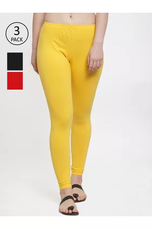 GRACIT Women Pack Of 3 Solid Churidar-Length leggings