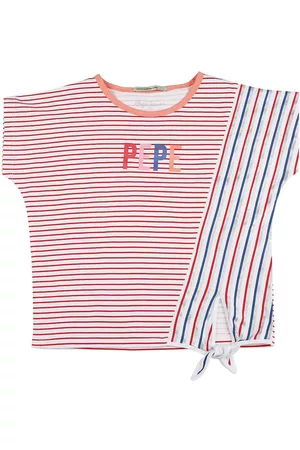 Pepe Jeans Girls Multicoloured Striped Extended Sleeves T-shirt